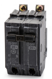 GE THQB2120 20A 2-Pole 120/240V 10kA Bolt-On Circuit Breaker with Common Trip