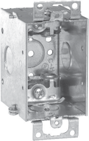 Crouse-Hinds TP178 2-1/2 In. Deep Gangable Steel Switch Box with Ears and MC Clamps 1/2 In. Knockouts