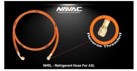 Navac NH5L 1/4in Charging Hose 5ft Long Orange Reverse Threaded for A2L