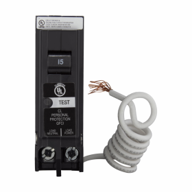 Cutler-Hammer CLGF115 15A 1-Pole GFCI 120/240V 10kA Plug-On Circuit Breaker with Pigtail