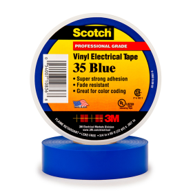 3M 35BLUE Blue Premium Electrical Tape 3/4 in W x 66 ft 10/bx