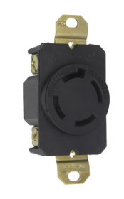 Pass & Seymour Turnlok L1730-R 3-Phase Single Locking Receptacle 600 VAC 30 A 3 Poles 4 Wires Gray