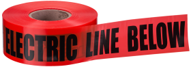 Ideal 42-101 Red Non-Detectable Underground Tape "Caution Buried Electric Line Below" 3 In. x 1000 Ft.