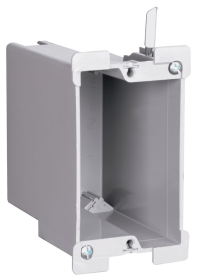 Pass & Seymour S122-W Deep Old Work Switch Outlet Box With Quick Click and Swing Bracket Thermoplastic 22 cu-in 1 Gangs 1 Outlet 3.75