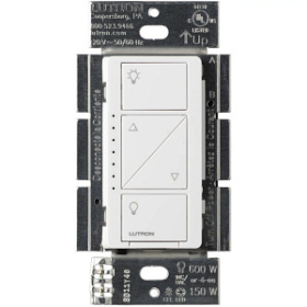 Lutron PD-6WCL-WH Caseta Wireless In-Wall Dimmer with Clear Connect RF Technology 600W 120VAC White