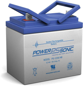 Power Sonic PS-12350NB3 Rechargeable Battery 12V 35.0 Ah NB3 Terminals ABS Plastic Case 7.68 In. Length