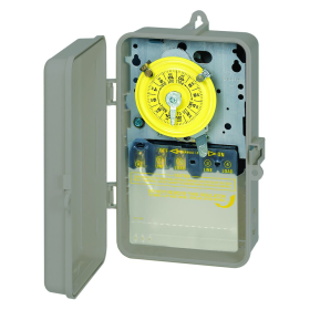 Intermatic T101P 24-Hour Mechanical Time Switch 120 VAC SPST Indoor/Outdoor Plastic Enclosure 1-Hour Interval