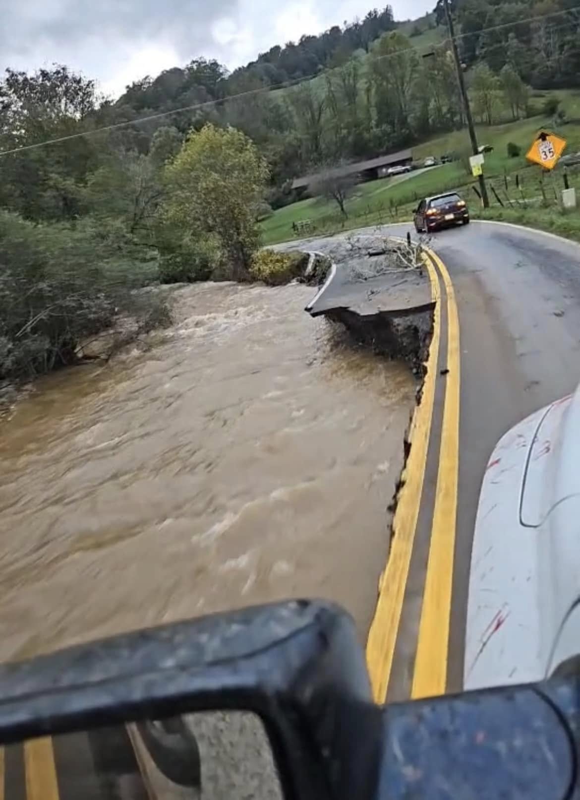 Landslide damage